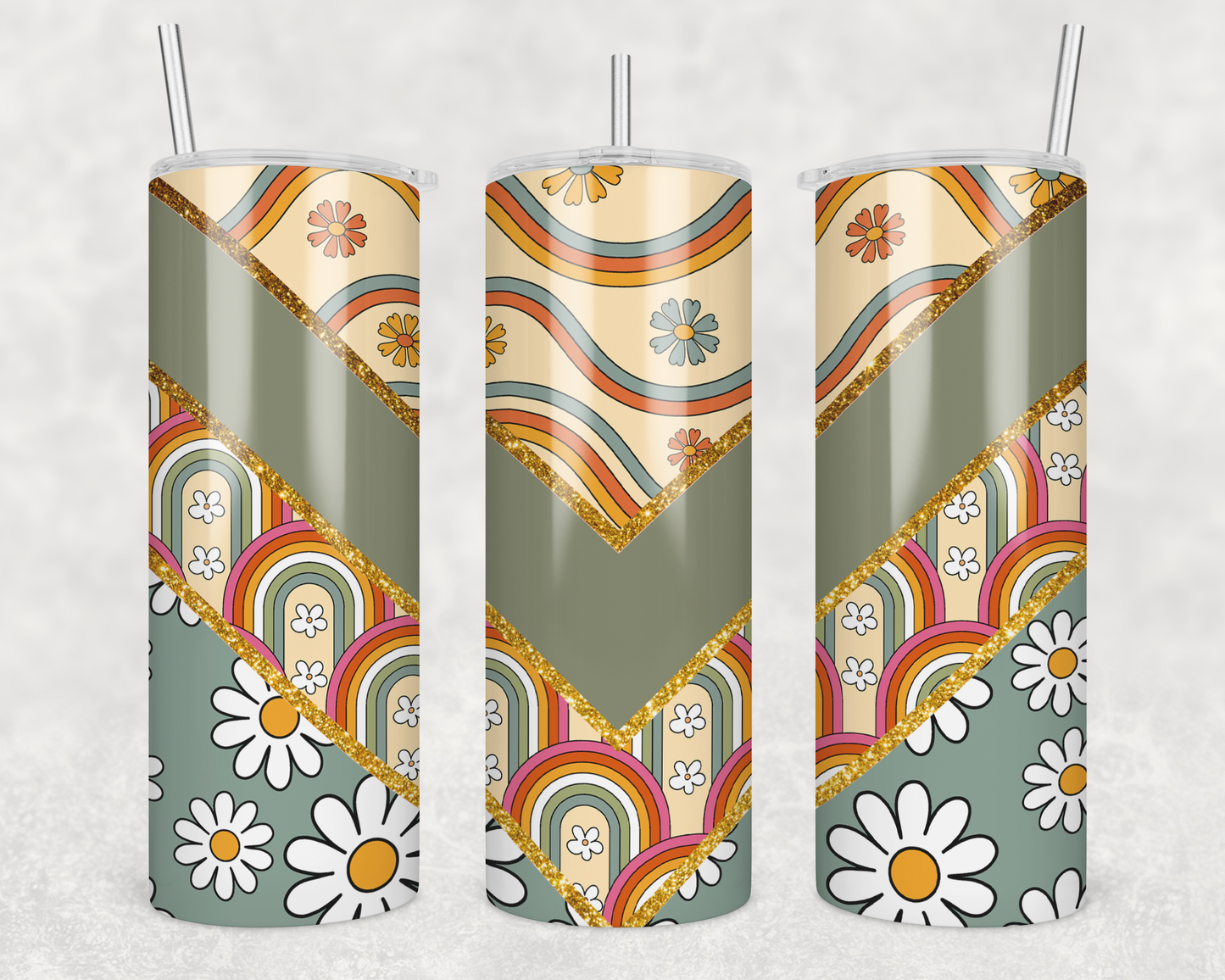 Retro Rainbows Tumbler