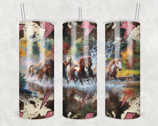 Lightning Bolt Horse Tumbler