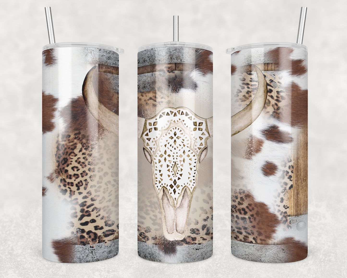 Skull & Cheetah Print Tumbler