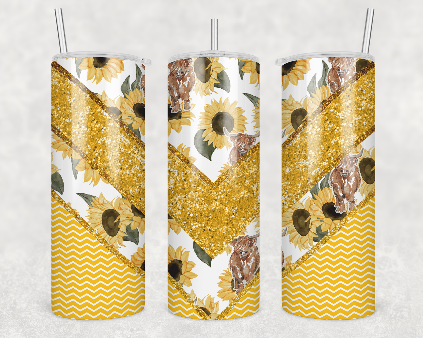 Yellow Sunflower Western Tumbler