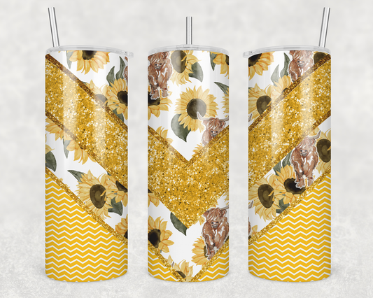 Yellow Sunflower Western Tumbler