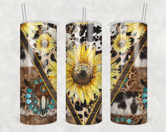 Sunflower Western Tumbler