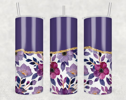 Purple Flowers Tumbler