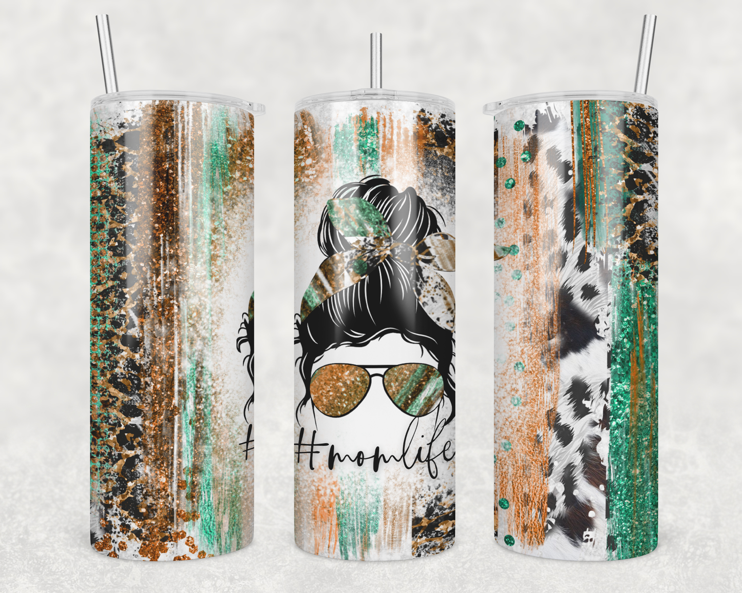 Messy Bun Mom Life Tumbler