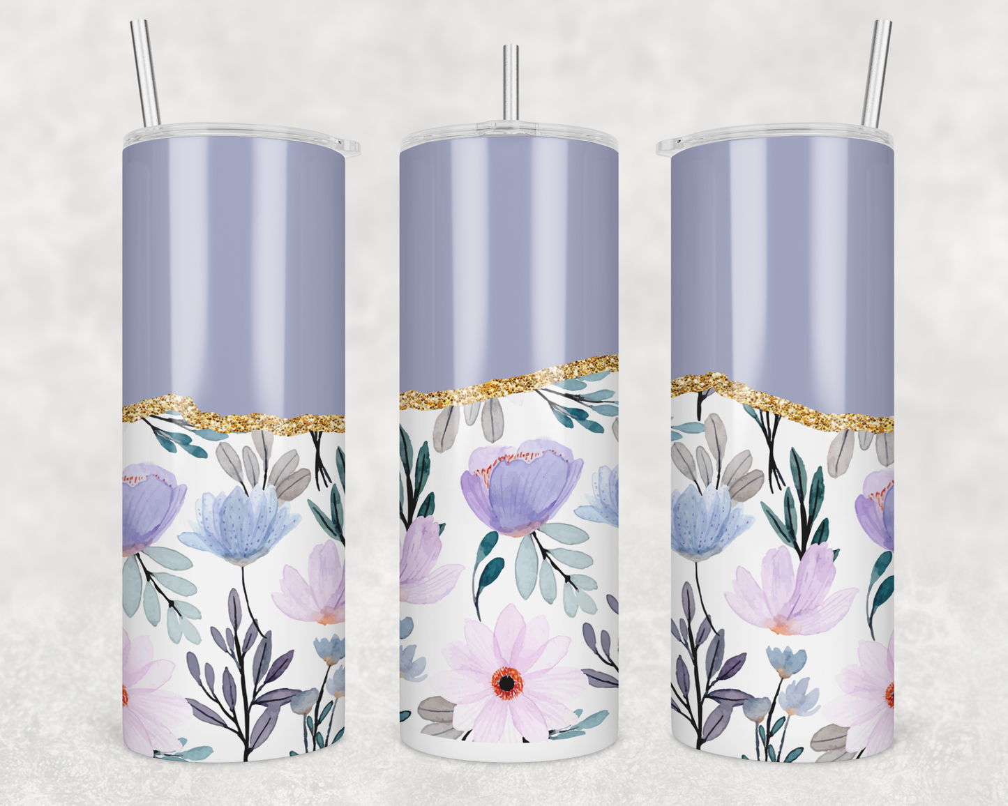 Lilac Floral Tumbler