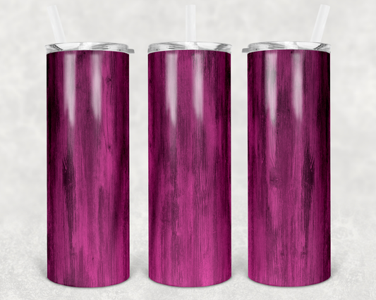 Bright Pink Woodgrain Tumbler
