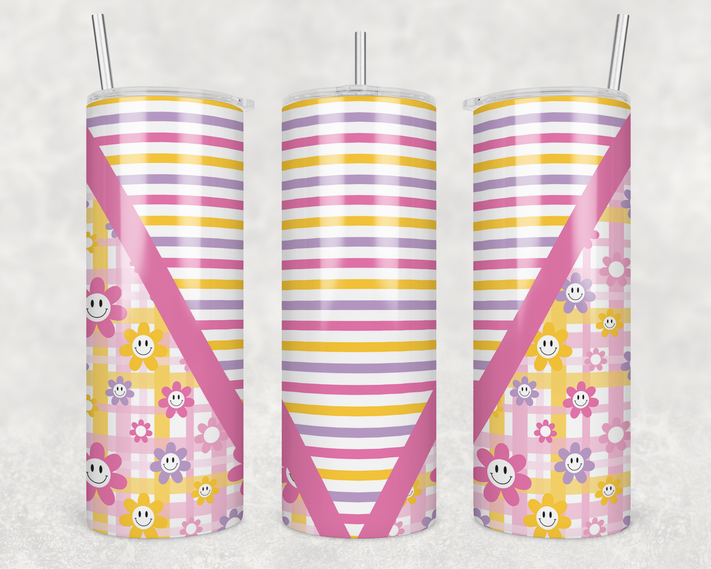 Pink & Yellow Retro Tumbler