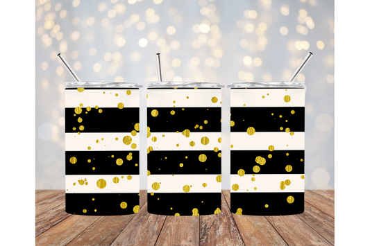 Back & White Stripes Tumbler