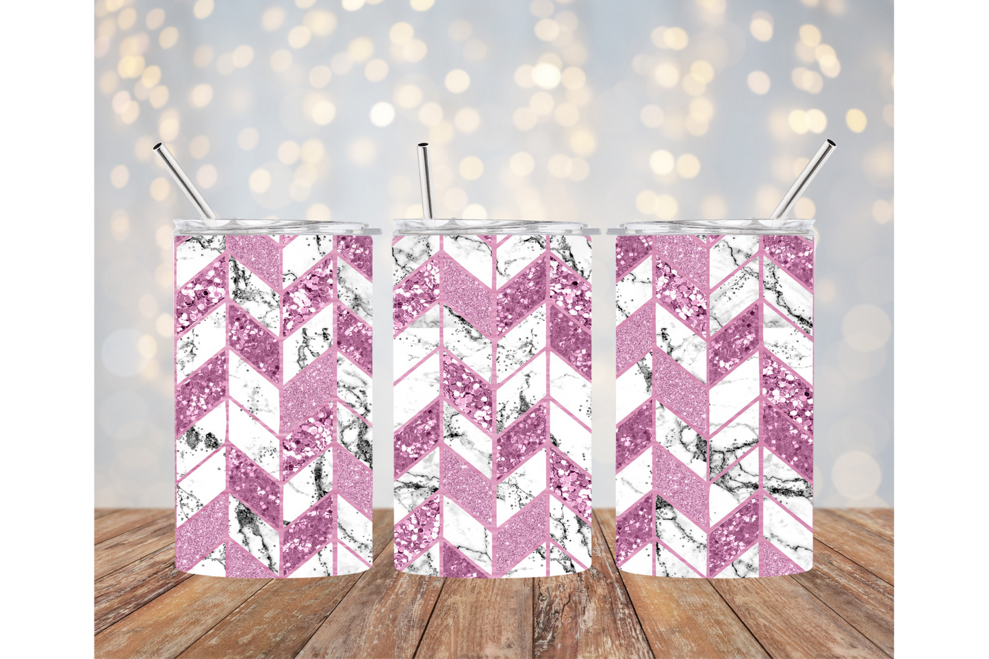 Pink Marble Tumbler