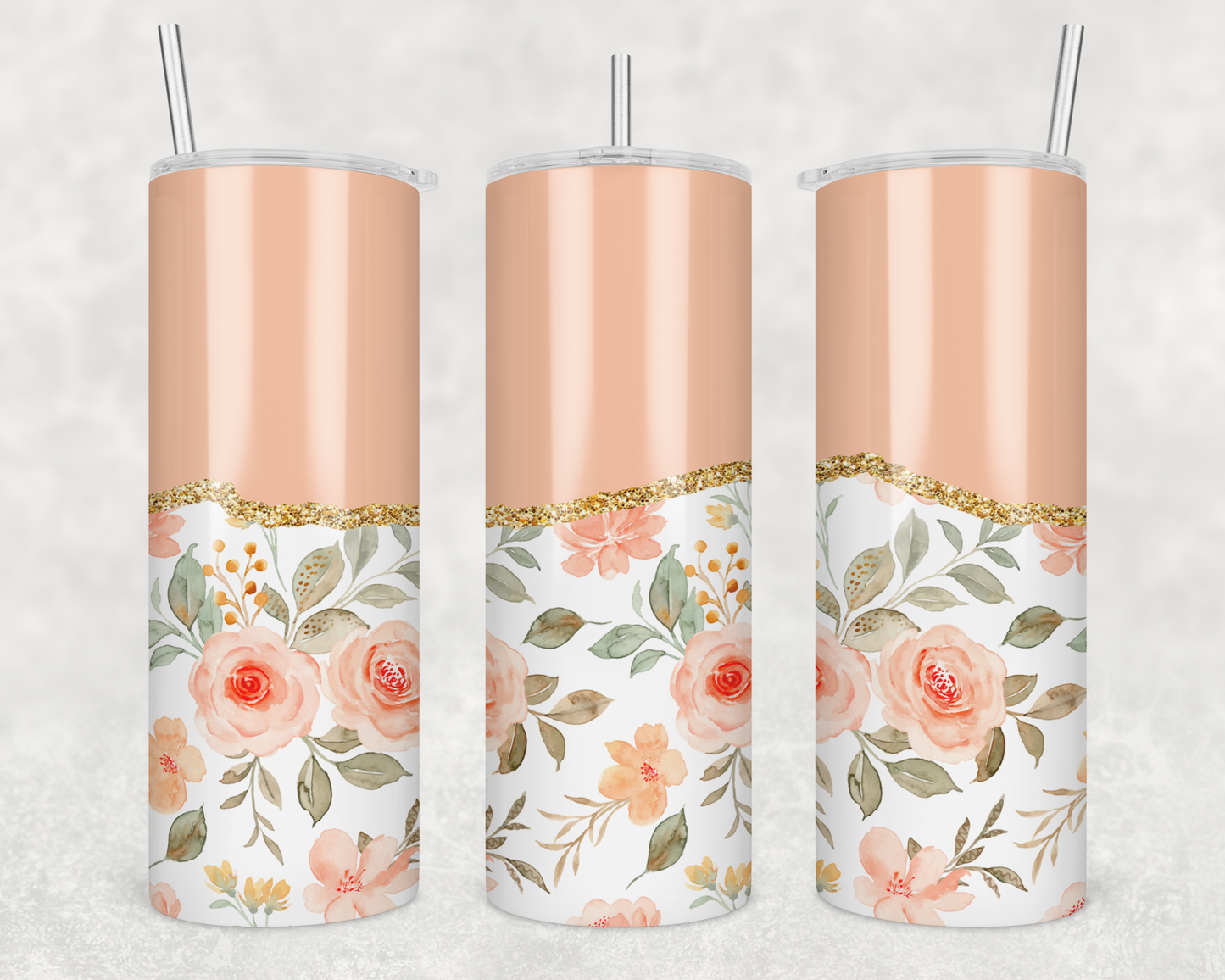 Peach Roses Tumbler