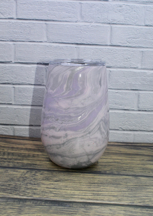 Purple & Gray Wine Tumbler