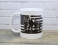 American Flag & Soldiers Black Silhouette