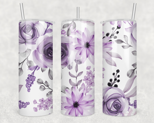Purple Flowers Tumbler