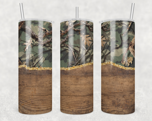 Camouflage Wood Grain Tumbler
