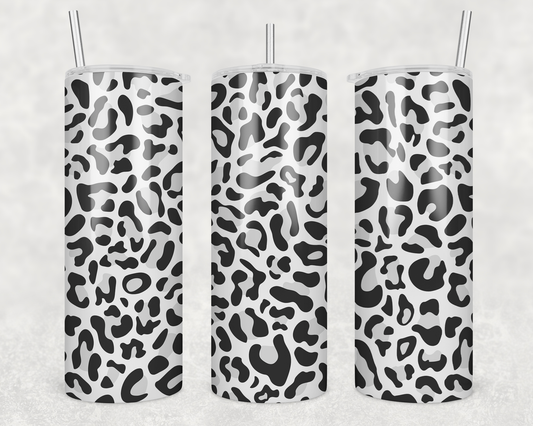 White Cheetah Print Tumbler