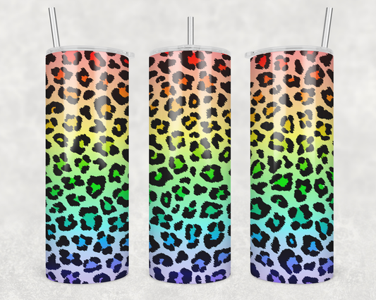 Rainbow Cheetah Tumbler
