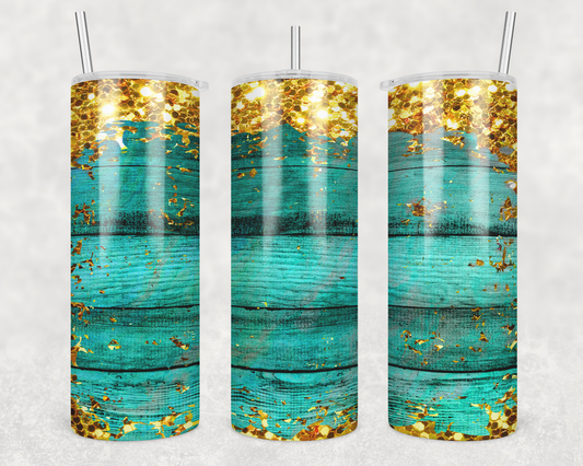 Teal Wood Tumbler